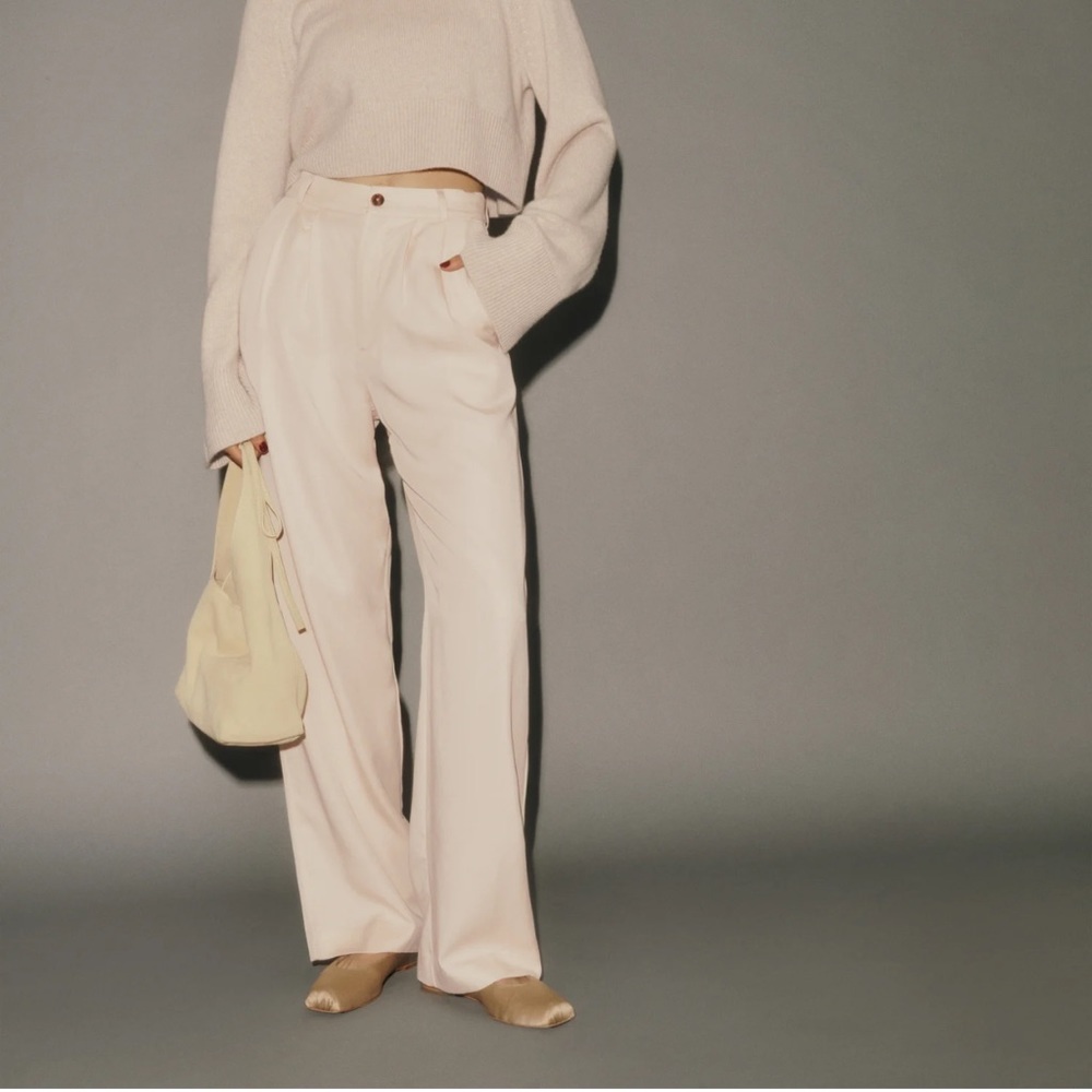 Reformation Manson Pants in Oyster NWOT